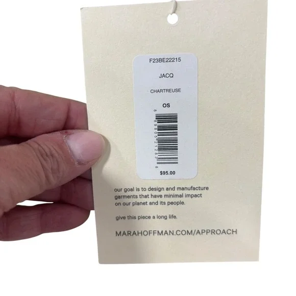 Mara Hoffman Knit Scarf Beanie Gloves Set Chartreuse Neon Green Wool NEW $400 - Picture 8 of 9